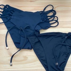 3/$15 Black moda swim bikini bottom